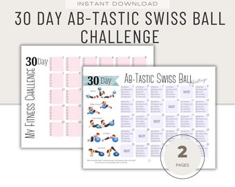 30 Day Swiss Ball Ab Challenge (Instant PDF Download) Six Pack At Home Workout