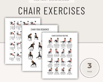 Chair Exercises, Chair Yoga, Fitness Routine, PDF Instant Download, Digital Product
