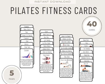 Workout Cards: Pilates Fitness Exercise Templates (Digital Download),  Fitness Coach Resource