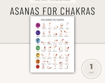 Yoga Asanas for Chakras, PDF Instant Download, Digital Product