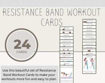 Tarjetas de entrenamiento con bandas de resistencia: Plantillas de fitness (descarga digital) Recurso para entrenadores de fitness