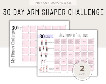 30 Day Arm Shaper Challenge, Women's Fitness (Printable PDF Download) Biceps, Triceps, Shoulder Workout
