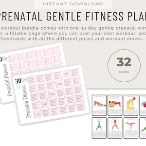 Plano de treino pré-natal Cartões de exercícios minimalistas Modelos de treinadores de fitness Saúde Exercício em casa Instrucional Personal Trainer Maternidade