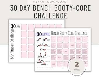 30 Day Bench Booty-Core Challenge, Women's Fitness (Digital Download)
