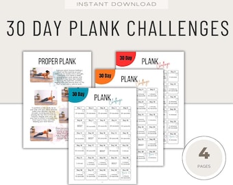 30 Day Plank Challenge, Women's Fitness, Printable Workout (PDF Download),  Fitness Coach Resource