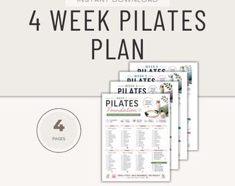 4 Week Pilates Fitness Plan, 30 Day Exercise Challenge (PDF Instant Download Digital Product)