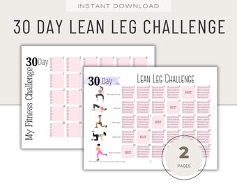 30 Day Lean Legs Challenge, Women's Fitness (Printable PDF Download) Glutes Workout