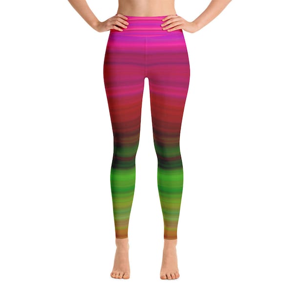 Colorful Yoga Pants - yoga clothes - Striped Yoga Pants - Striped Leggings - Funky Leggings - Colorful Yoga Pants - Colorful Leggings