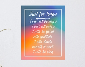 Just For Today Reiki Poster