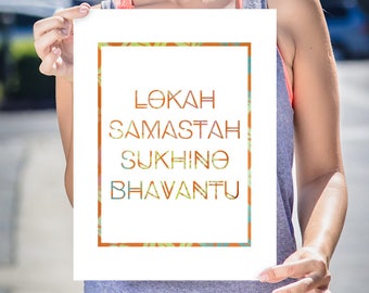 Lokah Samastah Sukhino Bhavantu yoga poster