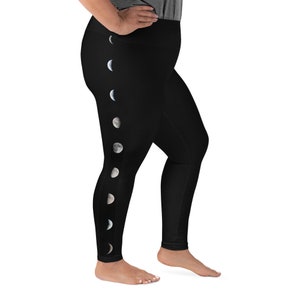 Black Moon Plus Size Leggings - Trendy Plus Size- Plus Size Yoga pants- plus size fashion - moon leggings- plus size clothing- boho leggings