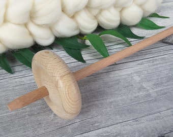 Medium hand spindle, foot spindle, beginner spindle, deep whorl spindle for spinning