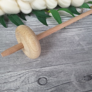Small hand spindle, foot spindle, beginner spindle, deep whorl spindle for spinning