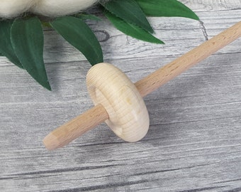 Mini hand spindle, foot spindle, beginner spindle, deep whorl spindle for spinning