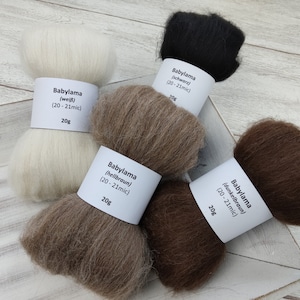 BABYLAMA trial package - natural-colored precious fibers, spinning fibers, top for spinning - 80g