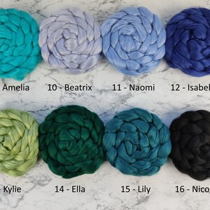 BAMBOO (2) - plain colored roving, staple fibers for spinning - 100g