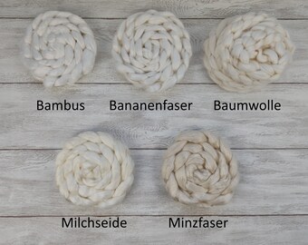 PFLANZENFASERN (1) - naturfarbiger Kammzug, Spinnfasern zum Spinnen - 100g