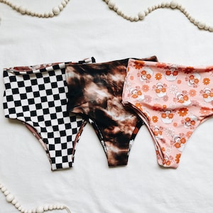 Adult women’s reversible high waisted swimsuit BOTTOMS ONLY, adult swim bottoms, women’s swimsuit
