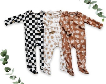 Summer Collection, Footie or Romper baby outfit, toddler outfit, soft pajamas, floral pajamas, girl set, clothing set