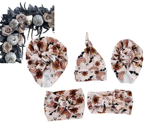 Rainbow skull , baby turban, baby hat, knot headband, knot hat, baby beanie, baby gift set, baby shower gift