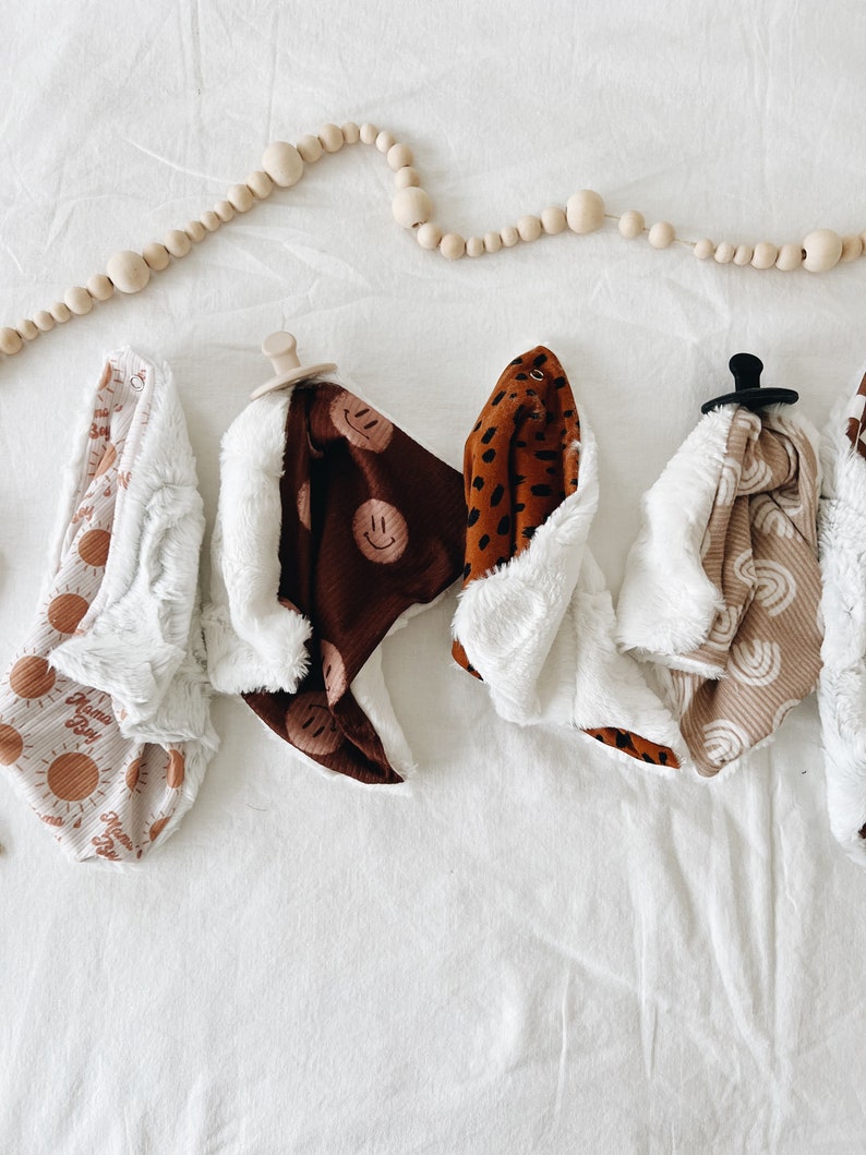 Mink binky blankies, baby binky, blanket, lovey, baby shower gift image 5