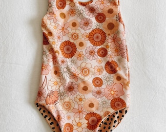 Retro Floral Reversible One-Piece Swimsuit