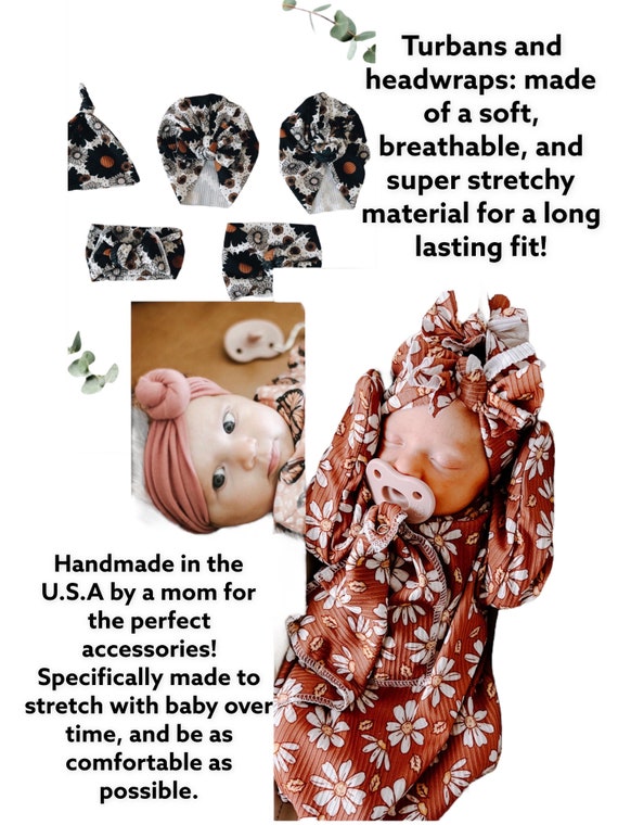 Earth tone baby turban, knot turban, baby turban, baby shower gift, headband, baby accessory