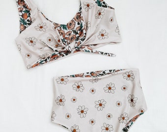 Ivory Daisy Reversible Mommy Swimsuit