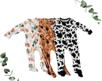 Western collection footies, baby pajamas, baby outfit, toddler outfit, soft pajamas, girl set, clothing set, girl clothes,