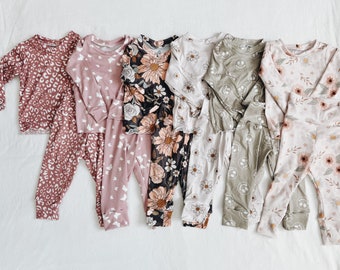 Spring Collection, Baby pajamas, baby outfit, toddler outfit, soft pajamas, floral pajamas, girl set, clothing set, girl clothes, baby gift