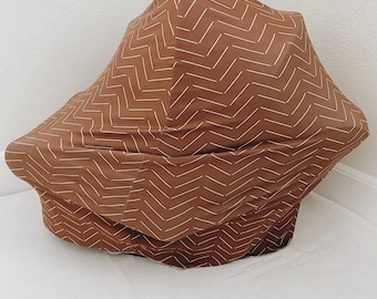 Tan mudcloth, car seat canopy, nursing cover, baby shower gift,