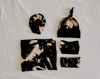 Black acid wash , baby swaddle, swaddle blanket, newborn photos, baby shower gift, baby blanket