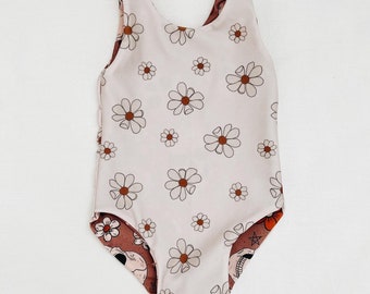 Ivory Daisy Reversible One-Piece Swimsuit