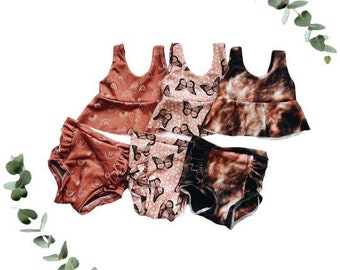 2 piece high waisted ruffle swimsuit