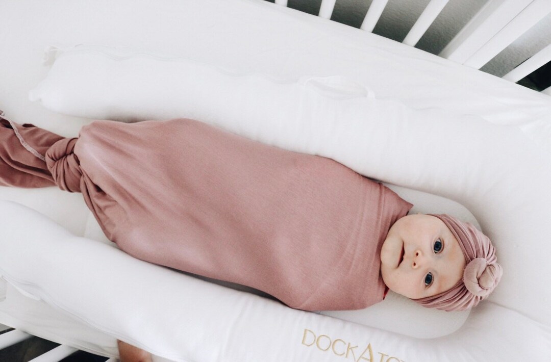 Soft Mauve, Baby Swaddle, Baby Wrap, Swaddle Blanket, Matching Turban Etsy