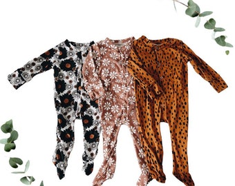 Fall Launch 2022:  Footies, baby outfit, toddler outfit, soft pajamas, floral pajamas, girl set, clothing set, girl clothes, baby gift