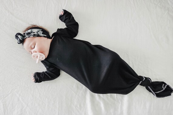black newborn gown