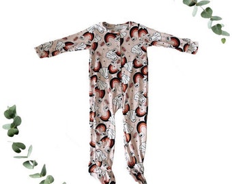 Rainbow Ghost Halloween Footie, baby pajamas, baby outfit, toddler outfit, soft pajamas, girl set, clothing set, girl clothes,