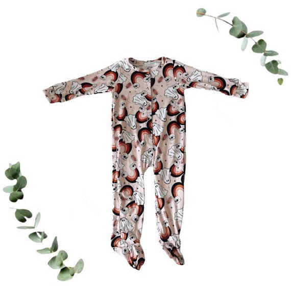 Rainbow Ghost Halloween Footie Baby Pajamas Baby Outfit Toddler