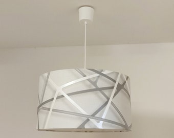 Lampshade or suspension patterns geometric gray trend graphic gift idea christmas birthday modern decoration