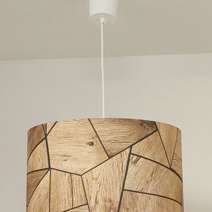lampshade or suspension pattern parquet wood oak blond geometric gift idea christmas birthday room child baby deco industrial loft image 6