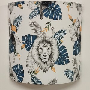 Lampshade suspension tube lamp jungle animal pattern wall light lion toucan tropical decoration Christmas birthday gift idea image 8