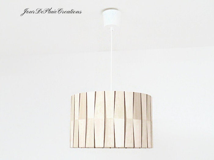 Abat-Jour ou Suspension Motif Bois Tendance Japandi Idée Cadeau Noël Anniversaire Décoration Ambianc