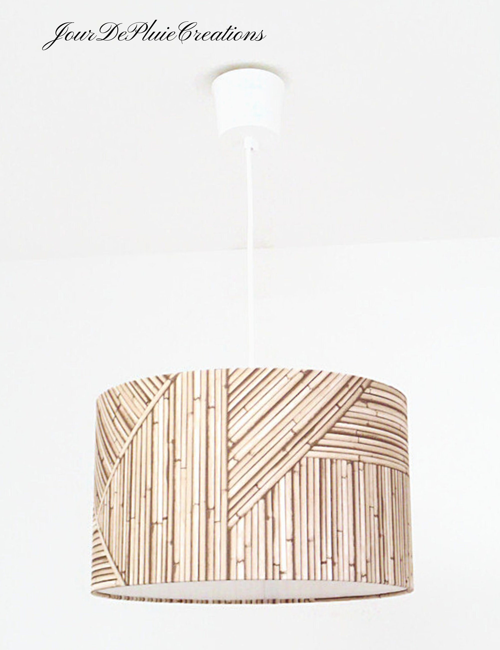 veeg Verkoper kristal Lampenkap of ophanging rieten patroon bamboe kroonluchter - Etsy Nederland