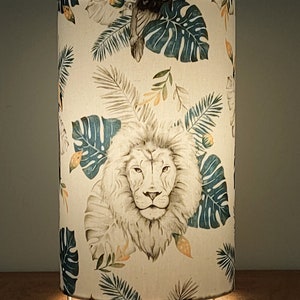 Pantalla suspensión lámpara de tubo luz de pared con patrón de animales de la selva decoración tropical de tucán león idea de regalo de cumpleaños de Navidad imagen 6