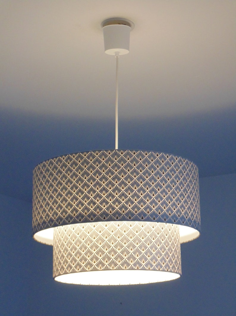 Abat Jour Motf Art Déco Vert Et Or - Cylndrque - Rond - Handmade - Fat Man - Dée Cadeau