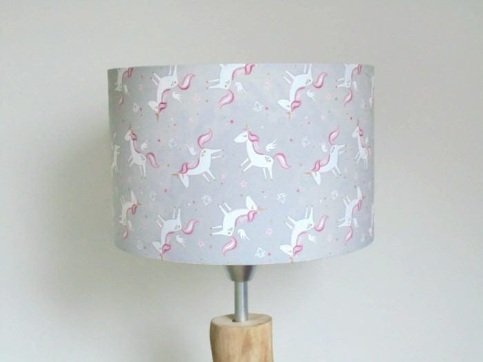 Abat-Jour ou Suspension Licornes Étoiles Cylindre Fait Main Idée Cadeau Noël Anniversaire Naissance 