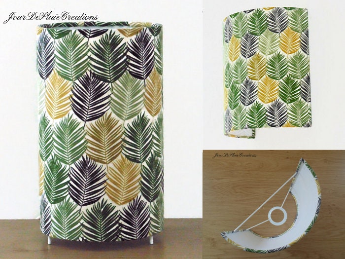 Lampe Tube ou Applique Murale Motif Feuilles Exotiques Vertes Tropical Palmier Lampe Chevet Idée Cad