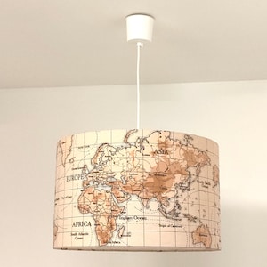 Lampenschirm – Weltkarten-Hängeleuchte, Planisphere, Geschenkidee für Reisende, Weihnachten/Geburtstag