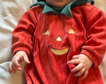 Vintage 90s Pumpkin Romper (6 Months) – Baby Halloween Costume